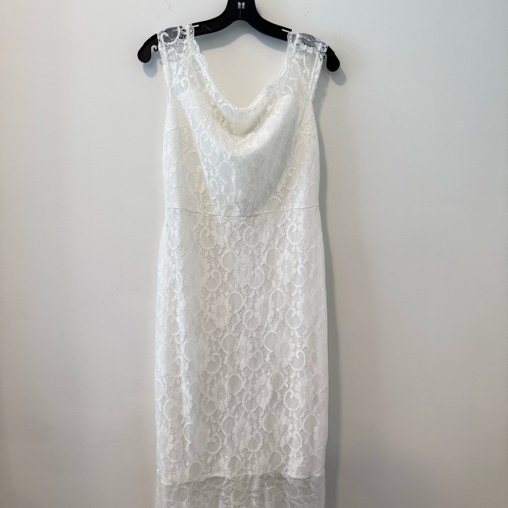 White Lace Maternity Dress One Size #Lux-G